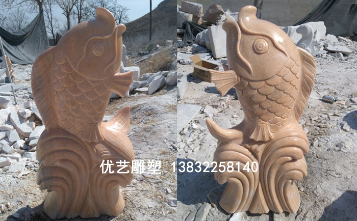 石雕魚噴泉