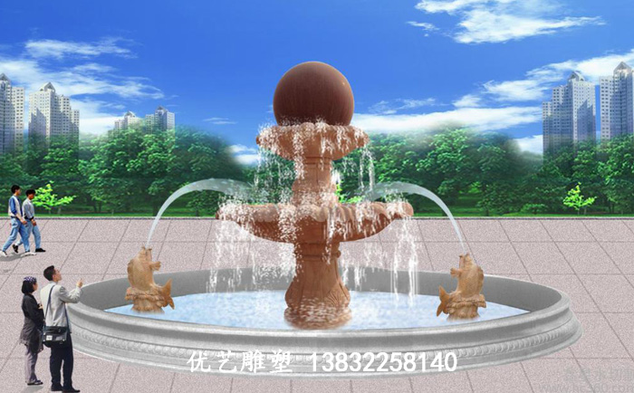 石雕魚噴泉