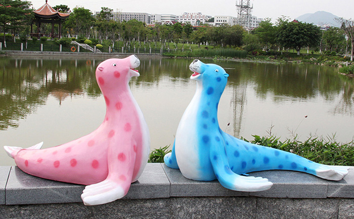 玻璃鋼海豹雕塑