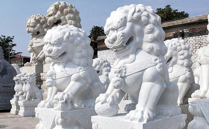 石雕獅子擺件