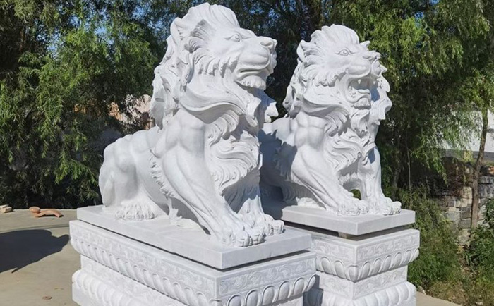 石雕獅子擺件