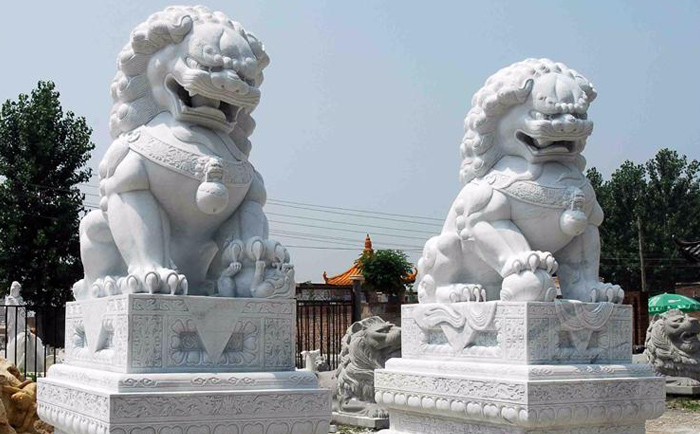 石雕獅子擺件