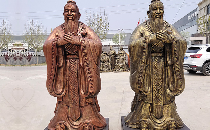 玻璃鋼仿銅孔子雕塑