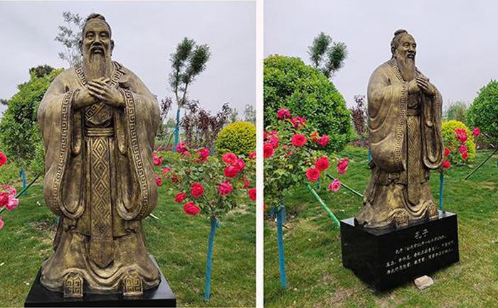 玻璃鋼仿銅孔子雕塑