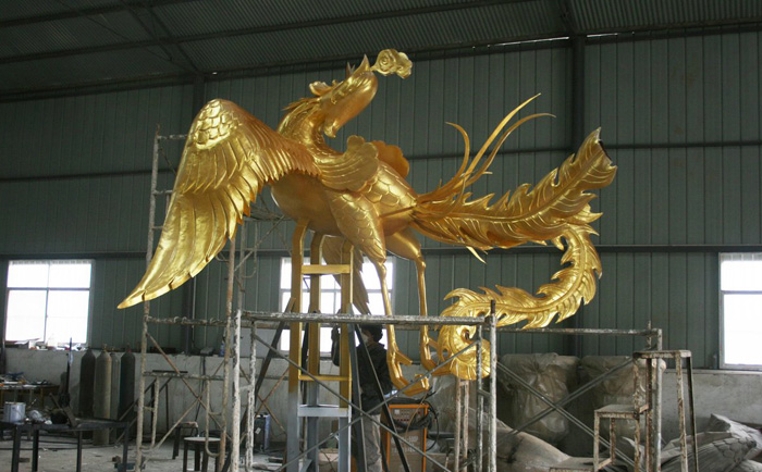 銅鳳凰雕塑