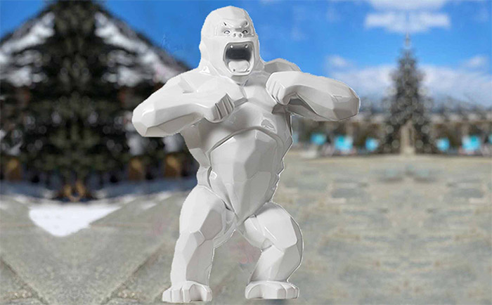 幾何動物雕塑