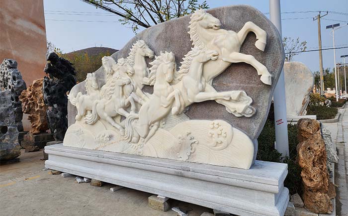 石雕馬到成功浮雕