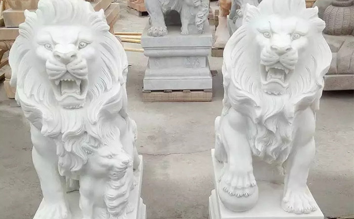 漢白玉石雕獅子
