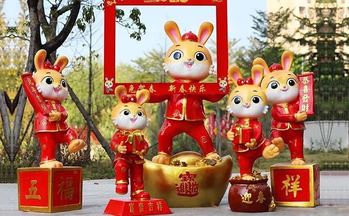 玻璃鋼兔子雕塑
